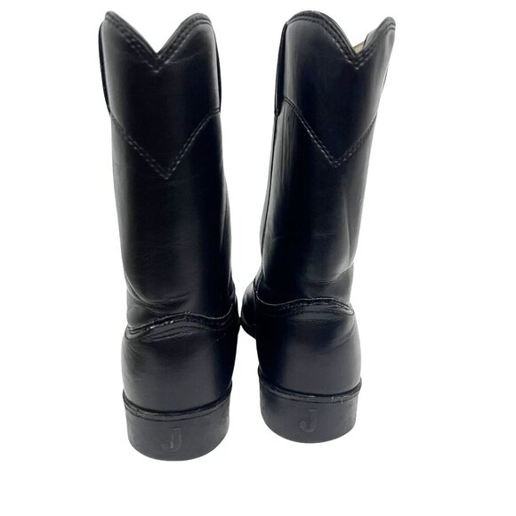 Justin Mens 10" Temple Roper Black Leather Western Cowboy Boots 10D Style JB3000 - Picture 4 of 11